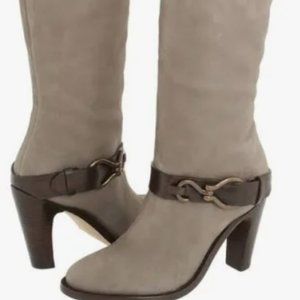 Coal Haan Nike Air grey leather tall knee high boots SZ 6.5